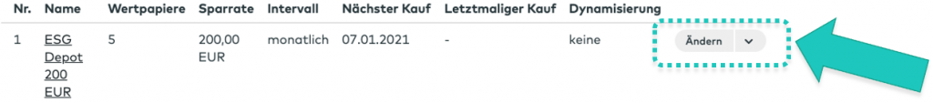 ETF Sparplan ändern